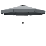 Outsunny 8.5 ft Outdoor Market Table Umbrella, Round Patio Umbrella with Tilt and Crank for Garden, Backyard, Deck, Dark Grey