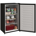 HOMCOM 2.1 Cu. Ft. Mini Freezer, Compact Upright Freezer with Reversible Door, Removable Shelf, Adjustable Temperature, Black