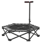 Soozier 42" Foldable Mini Trampoline, Rebounder Trampoline with Adjustable Foam Handle for Indoor Outdoor Workout for Adults