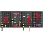 HOMCOM 38 Piece Metal Peg Board with Accessories, Shelf Tool Organizer, Black and Red