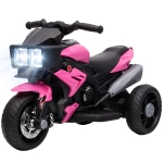 Aosom 6V Kids Motorcycle, Battery-Operated Mini Electric Motorbike with Forward/Reverse Switch, Horn, Pink