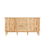Versatile Sideboard with 3 Drawers, 2 Doors and Adjustable Shelves, Stylish Cabinet for Living or Dining Room,55.5'' L x 16'' W x 30'' H, Wood