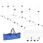 PawHut 4 Piece Dog Agility Training Equipment for Dog Agility Course with Adjustable Height Jump Bars, Included Carry Bag, & Displacing Top Bar, White