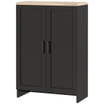 HOMCOM Modern Storage Cabinet with Doors and Adjustable Shelf for Kitchen, Living room, 23.6" x 11.8" x 35.4", Black