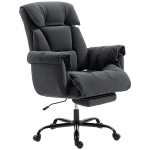 HOMCOM High Back Office Chair, Reclining Desk Chair with Footrest, High Resilience Foam, Rolling Wheels, Dark Gray