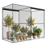 Outsunny 8' x 4' x 6' Crop Cage, Plant Protection Tent with Zippered Doors for Vegetable Garden, Backyard, Black