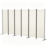 HOMCOM 6 Panel Room Divider, 6 Ft Folding Privacy Screen, Portable Freestanding Partition Wall Divider, Beige