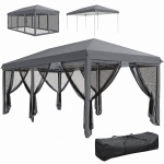Outsunny 10' x 20' Pop Up Canopy Tent with Netting, Heavy Duty Instant Sun Shelter, Large Tents for Parties with Carry Bag for Outdoor, Garden, Patio, Gray