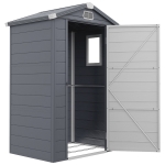 Outsunny 4.4' x 3.3' Plastic Garden Storage Shed with Latch Door, Vents, Sloped Roof, Grey