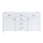 59-inch Bathroom Vanity Cabinet with Soft-Close Hinges, Divider Drawer Storage Console with Sturdy MDF Construction, 58.5'' L x 19'' W x 31.5'' H, White