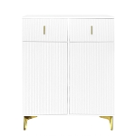Elegant Sideboard with Push-To-Open Mechanism, Versatile Shoe Cabinet for Hallways and Entryways, 32.5" L x 13.5" W x 39.5" H, White