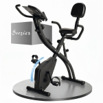 Soozier 3 in 1 Folding Exercise Bike, Foldable Stationary Bike with 8-Level Magnetic Resistance, Adjustable Seat, Black