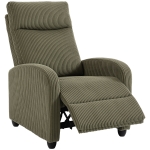 HOMCOM Fabric Recliner Chair Manual Home Theater Seating Single Reclining Sofa Chair with Padded Seat for Living Room