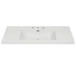 Resin Vanity Top with Integrated Basin, Pre-Drilled Sink Top with Built-In Overflow, 47'' L x 19.5'' W x 7'' H, White
