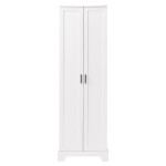 Multi-functional Storage Cabinet with Adjustable and Fixed Shelves, Tall Organizer Cabinet for Bathroom and Office, 23.5'' L x 17'' W x 71'' H, White