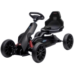 Aosom 12V Electric Go Kart for Kids, Ride On Toy with EVA Tires, 2 Speeds, Adjustable Seat, Safety Belt for 3-8 Years, Black