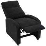 HOMCOM Corduroy Home Theater Seating, Push Back Recliner Chair with Padded Seat for Living Room, Black