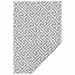 Outsunny Reversible Outdoor RV Rug, Patio Floor Mat, 5' x 8' Plastic Straw Rug for Backyard, Deck, Beach, Camping, Grey & White