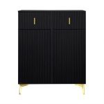 Elegant Sideboard with Push-To-Open Mechanism, Versatile Shoe Cabinet for Hallways and Entryways, 32.5" L x 13.5" W x 39.5" H, Black