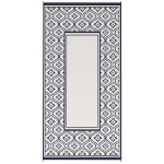 Outsunny 9' x 18' Outdoor RV Rug, Reversible Patio Floor Mat with Carry Bag, Gourd Border, Blue and White