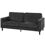 HOMCOM 3 Seater Sofa Upholstered with Padded Cushion Modern Button Tufted Couch with Wood Legs, Dark Grey