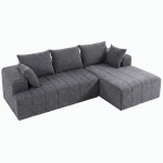 HOMCOM 101" Modular Sectional Sofa with Chaise, Chenille Boneless Cloud Sofa Bed, 3 Seater L-Shaped Couch, No Assembly, Grey
