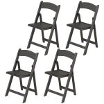 HOMCOM 4 Pack Folding Chairs, Foldable Resin Chair with Padded Seat, Portable Indoor Outdoor Seat for Office Events Dining
