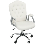 Vinsetto Vanity Office Chair, Velvet Computer Desk Chair with Swivel Wheels, Adjustable Height, Tilt Function, Off-White