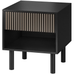 HOMCOM Modern Bedside Table with Drawer and Open Shelf, Sofa Side Table for Bedroom Living Room, Black