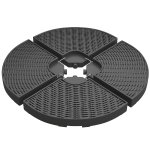 Outsunny 4PCs Cantilever Umbrella Base Weights for Offset Banana Parasol, Wicker Effect HDPE Water or Sand Filled Patio Umbrella Weights with Built-in Handles, Black