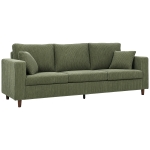 HOMCOM 3 Seater Sofa with Wide Seat, Corduroy Couch with Deep Seat, Spring Cushion, Green