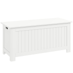HOMCOM Large Storage Box Storage Trunk Cabinet Container with Lid and 2 Safety Hinges, White