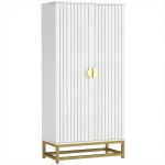 HOMCOM 47" Kitchen Pantry Cabinet, Freestanding Kitchen Storage Cabinet with 12 Door Shelves and Adjustable Shelves, White