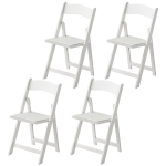 HOMCOM 4 Pack Folding Chairs, Foldable Resin Chair with Padded Seat, Portable Indoor Outdoor Seat for Office Events Dining