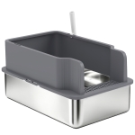 PawHut Stainless Steel Sifting Litter Box for Pine Pellet, High Sided, Anti-Leakage, Less Tracking, Includes Scoop & 10 Pads