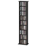 HOMCOM 9-Tier DVD Shelf with 7 Adjustable Shelves, Slim CD Shelf, Holds 252 CDs, 147 DVDs or 189 Blu-rays, Black