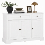 HOMCOM Modern Sideboard Cabinet, Buffet Cabinet with 2 Drawers and Adjustable Shelves, Buffets Tables for Dining Room, White