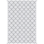 Outsunny Waterproof  Outdoor Rug, 6' x 9' RV Rug Reversible Mat for Backyard, Deck, Picnic, Beach, Camping, Grey & White Net