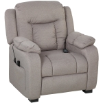 HOMCOM Massage Recliner Chair with Quiet Brushless Motor Pet-Friendly Fabric Power Recliner with 2 Memory Positions Brown