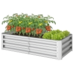 Outsunny Galvanized Raised Garden Bed, 4' x 2' x 1' Metal Planter Box, for Growing Vegetables, Flowers, Herbs, Succulents, Green