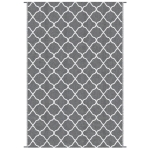 Outsunny Waterproof  Outdoor Rug, 6' x 9' RV Rug Reversible Mat for Backyard, Deck, Picnic, Beach, Camping, Grey & White Net