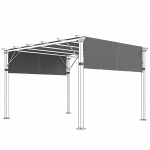 Outsunny 2 Pcs Pergola Replacement Canopy, UV Protection Pergola Shade Cover, Easy to Install, for 10 x 10ft Pergola, Dark Gray