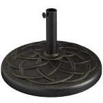 Outsunny 42 lbs Resin Round Market Umbrella Base Holder 22" Decorative Parasol Stand for Patio, Outdoor, Backyard, Bronze