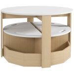 Qaba 5 Piece Kids Table and Chair Set with Storage for Kids Room, White