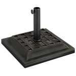 Outsunny 20 lbs Square Resin Patio Umbrella Stand Base Coated Pole Market Umbrella Parasol Holder Bronze