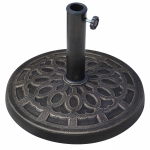 Outsunny 26lbs Heavy Duty Umbrella Base, 17" Umbrella Stand Outdoor Base with Decorative Pattern, for Patio, Outdoor, Swimming Pool, Bronze