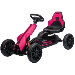 Aosom Kids Pedal Go Kart W/ Adjustable Seat, Swing Axle, Pink