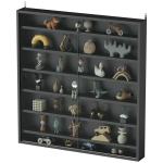 HOMCOM 7-Tier Display Cabinet, Shot Glass Display Case, Glass Curio Cabinet with 2 Glass Doors and 6 Adjustable Shelves, Black