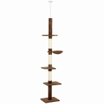 PawHut 8.5ft Cat Climbing Tree 5-Tier Kitty Activity Center with Scratching Post, Leopard Print