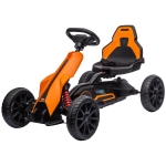 Aosom 12V Electric Go Kart for Kids, Ride On Toy with EVA Tires, 2 Speeds, Adjustable Seat, Safety Belt for 3-8 Years, Orange